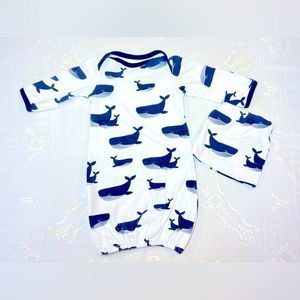 Baby be mine whale newborn outfit with matching hat 🐳